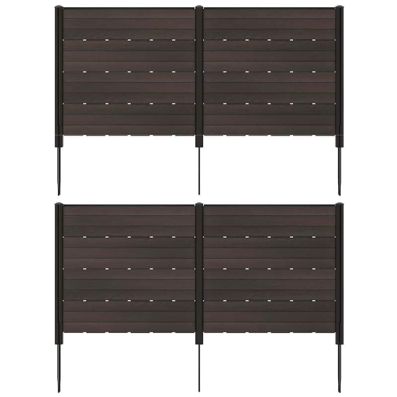 Air Conditioner Fence Equipment Enclosure Outdoor Privacy Fence Screen - Brown