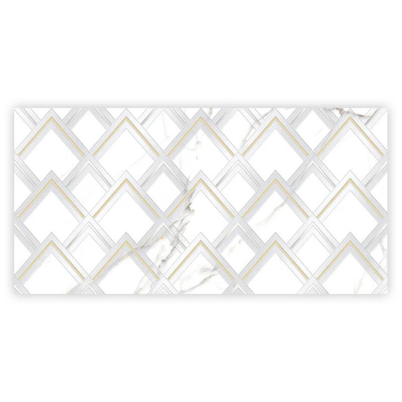 Apollo tile 24" x 48" Strata Polished White Gold Porcelain Tile (7.75 sq ft/case) - 1 Pack