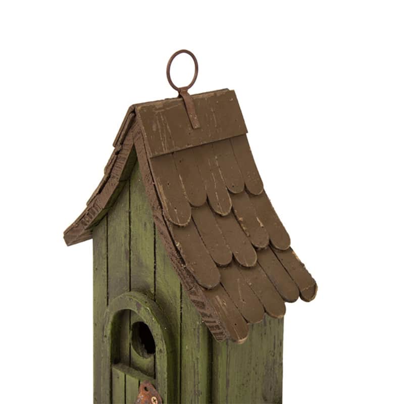 Glitzhome 11.75"H Wooden Hand Painted Distressed Birdhouse