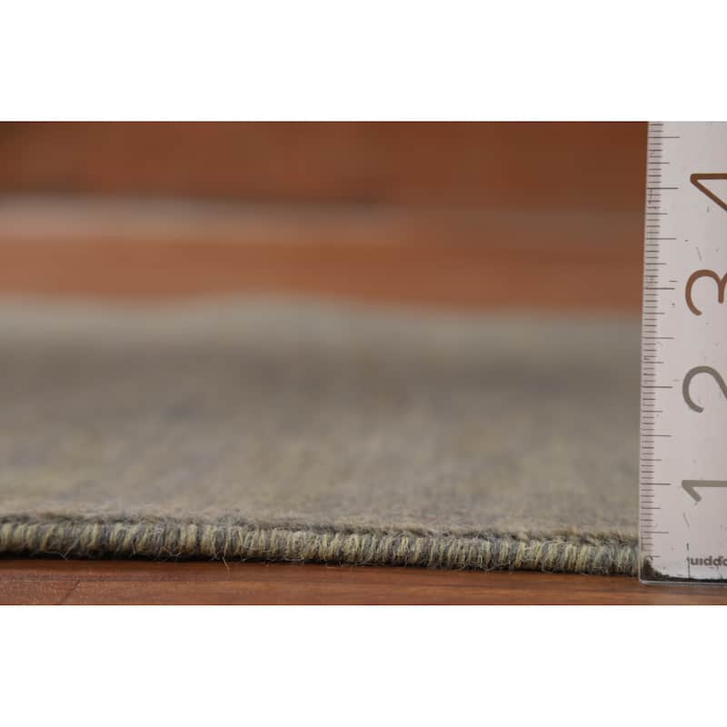 Hand Knotted Oriental 100% Wool Carpet Modern Modern Greys & Charcoal Gabbeh Area Rug - 5' 1'' X 3' 4''