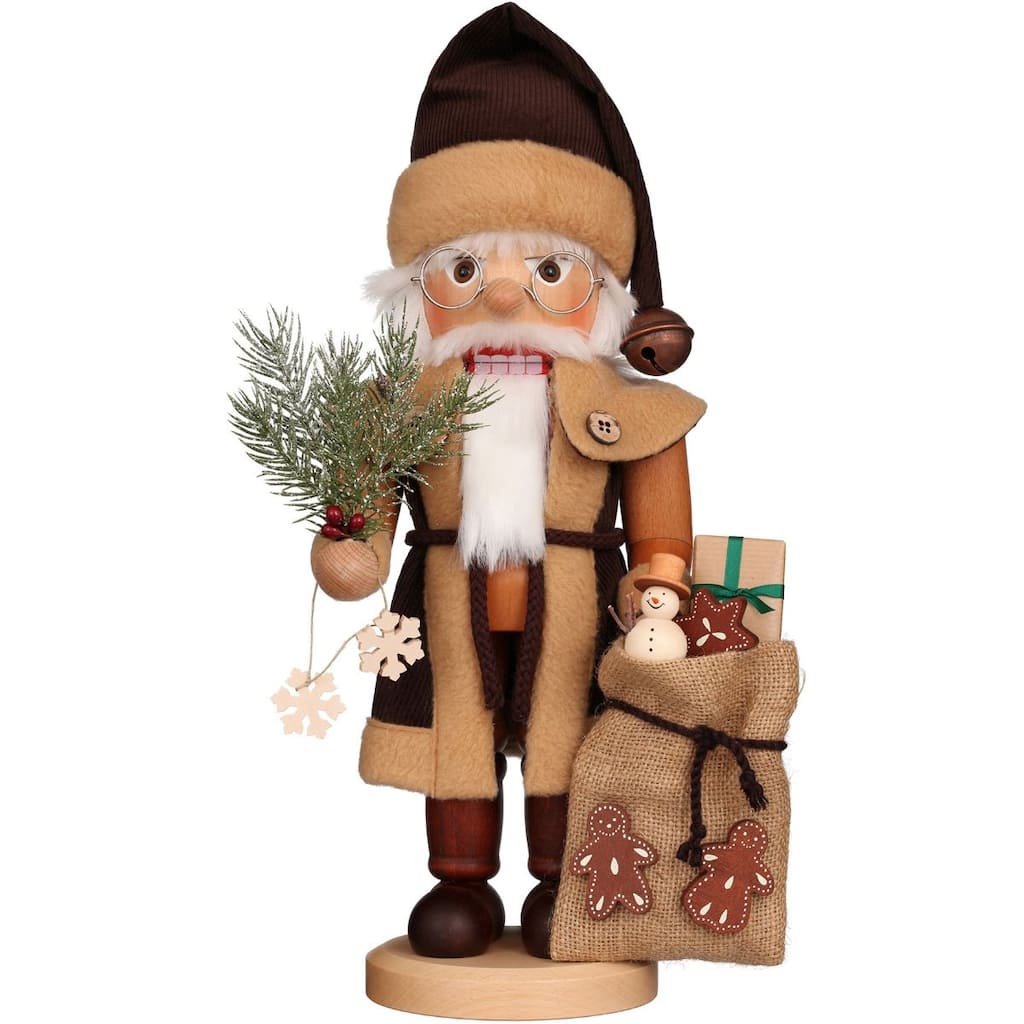 15.75" Brown and White Christian Ulbricht Santa Nutcracker Decoration