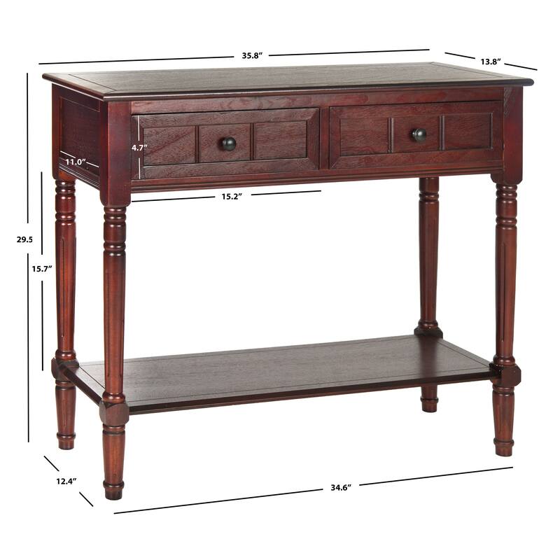 SAFAVIEH Camilla Grey 2-Drawer Console Table - 35.8" x 13.8" x 29.5" - 36"W x 14"D x 30"H