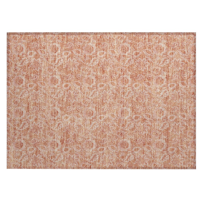 Machine Washable Indoor/ Outdoor Chantille Floral Rug