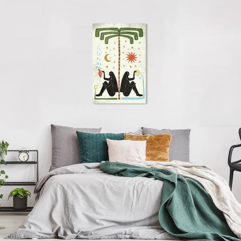 Wynwood Studio Canvas People and Portraits Rain Giving Receiving Green and Modern & Contemporary Wall Art Canvas Print - 36 x 24