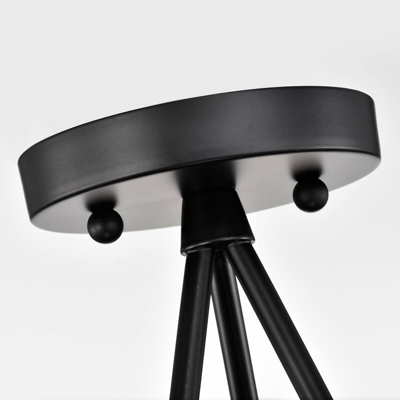 Meylin Matte Black+Gold 3-Light Glossy Glass Globe Semi-Flush Mount