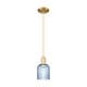 preview thumbnail 60 of 82, Innovations Lighting Downtown Urban - Bridal Veil - 1 Light 5" Cord Hung Mini Pendant Blue/Satin Gold