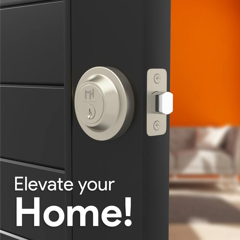 Mega Handles RONN Round Single Cylinder Keyed Deadbolt | Reversible Entry Deadbolt Lock