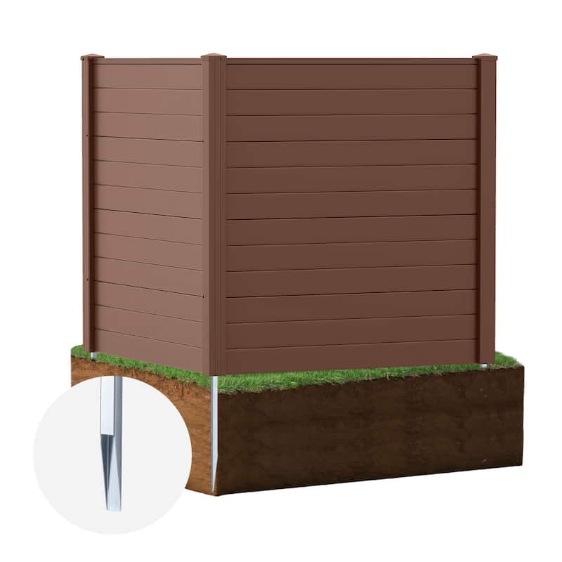 Gymax 4 Panels 48'' L x 48'' H Air Conditioner Fence w/Galvanized