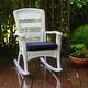 Portside Coastal White Resin Wicker Rocking Chair with Cushion - Bed ...