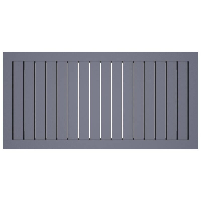 36" Dark Gray Patio Solid Rectangular Patio Resin Coffee Table