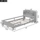 preview thumbnail 3 of 6, Wooden Twin Size Platform Bed Frame with LED Light and Storage Headboard, Grey
