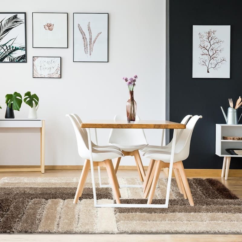 Luxe Weavers Shag Geometric Plush Area Rug, Indoor Carpet