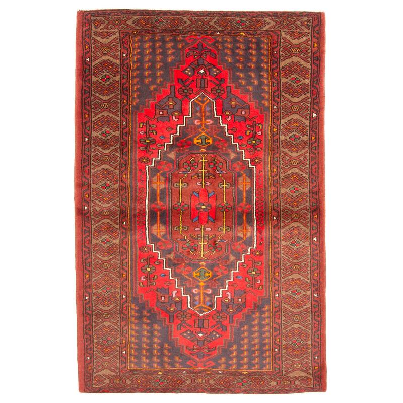 ECARPETGALLERY Hand-knotted Andelz Red Wool Rug - 4'3 x 6'8