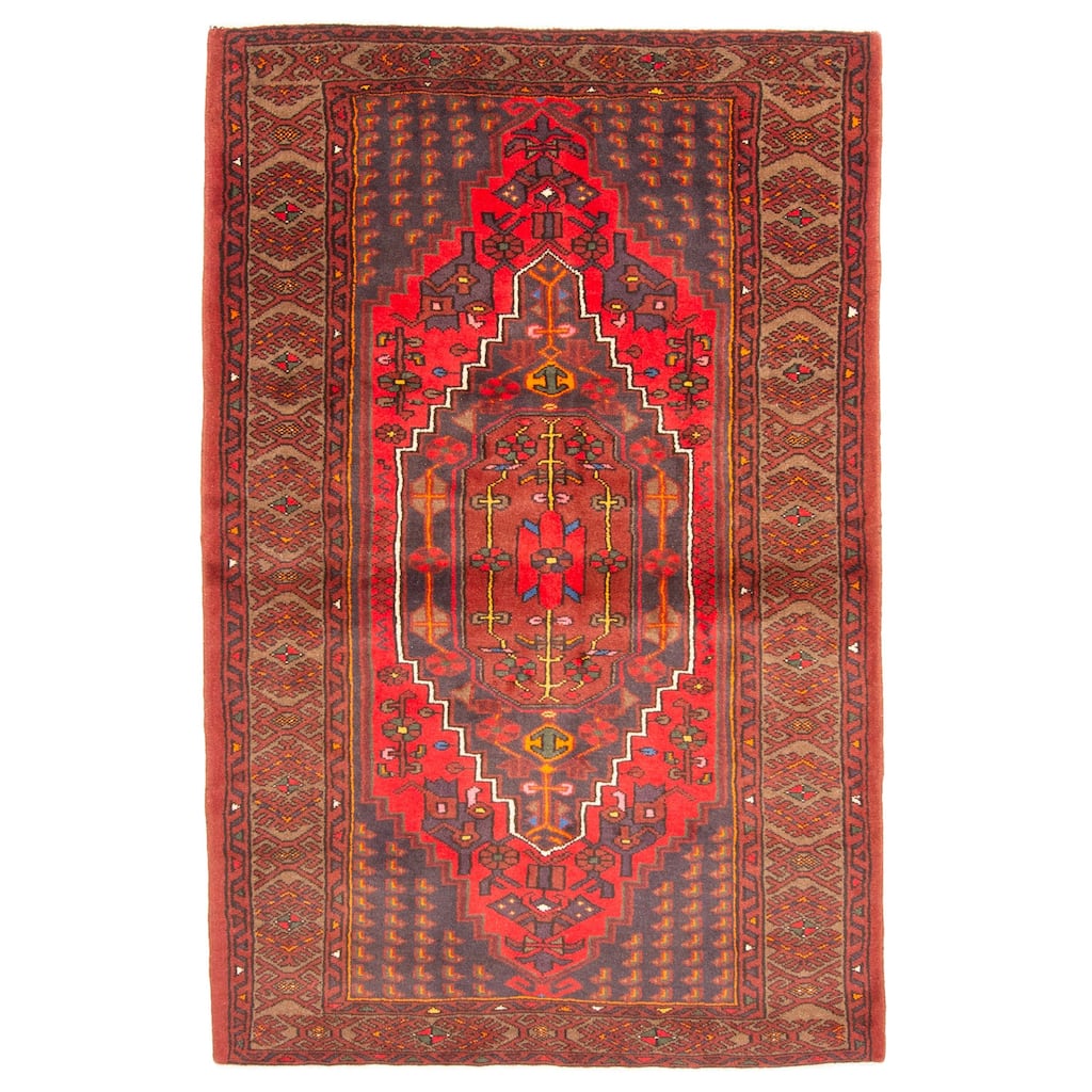 ECARPETGALLERY Hand-knotted Andelz Red Wool Rug - 4'3 x 6'8