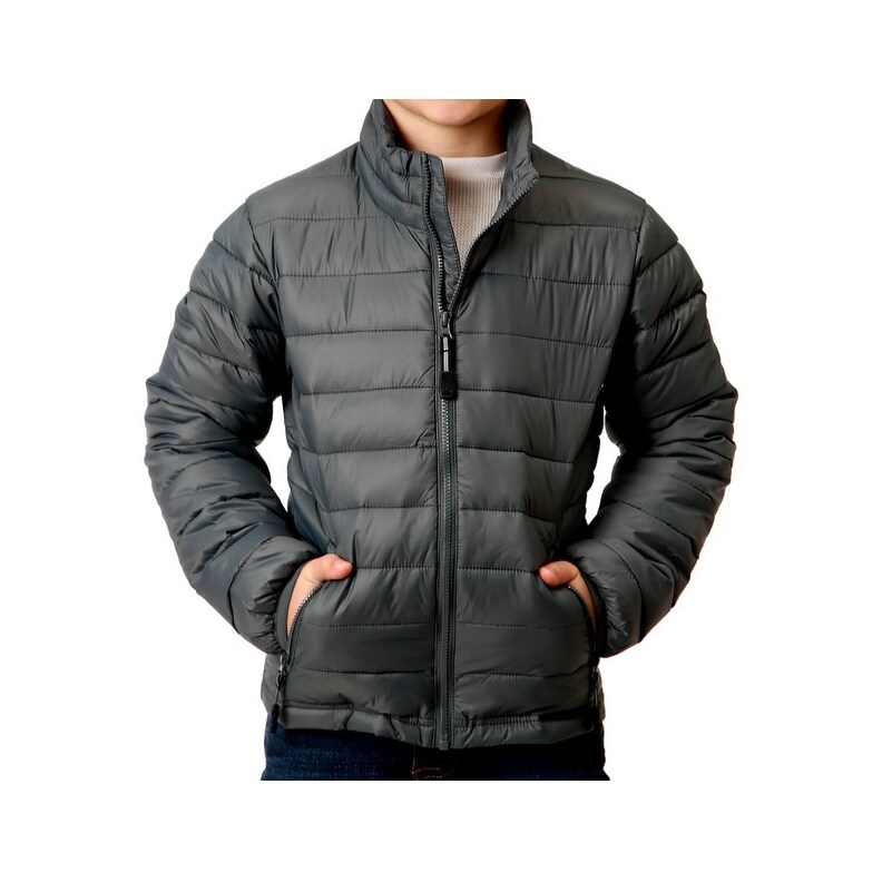 ROPER Western Jacket Boy Collar Cuffs Zip XS Black 03 397 0761 0 並行輸入品 Roper Boys Kids Black Nylon Crushable Poly Filled Jacket \u2013 The