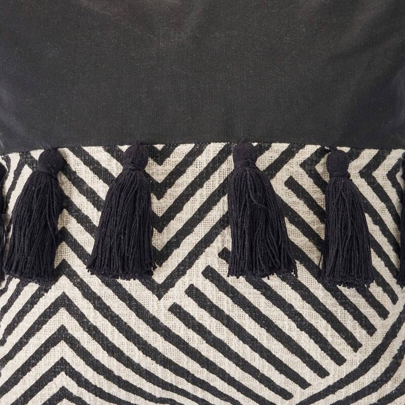 Sevita Black and Cream Chevron Throw Pillow