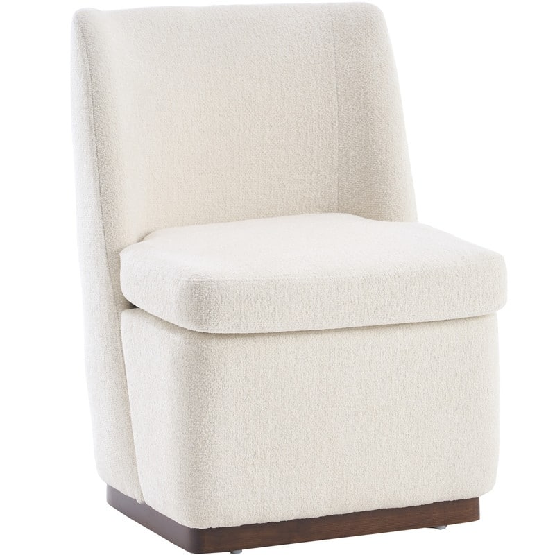 Modern Upholstered Accent Chair with Back for Dining Room, Living Room, Bedroom - White