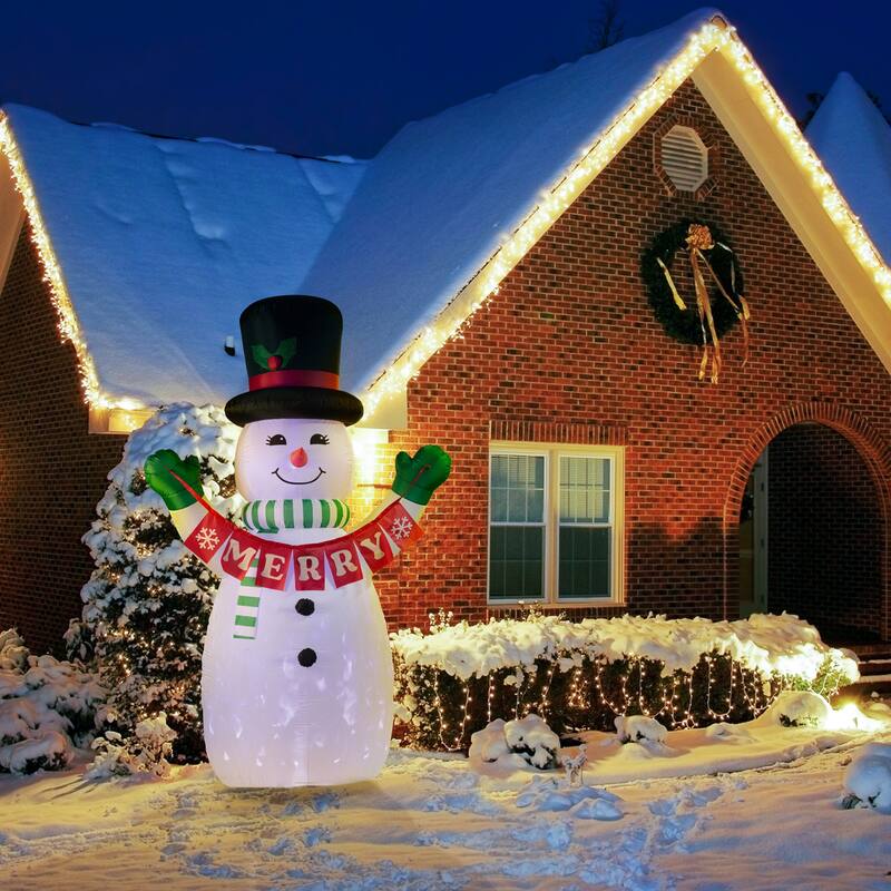 10 ft. Outdoor Lit Inflatable - Merry Snowman
