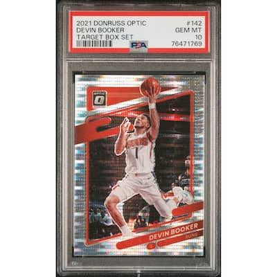 Devin Booker 2021 Panini Donruss Optic Target Box Set Card #142 Graded PSA 10 - 8'6" x 11'6"