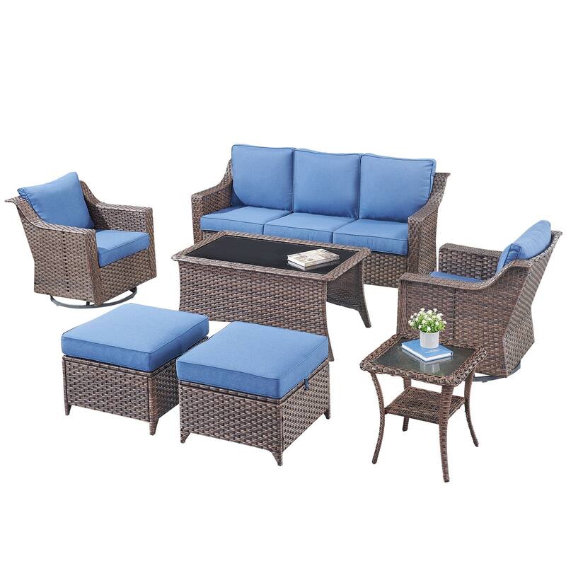 Pocassy All-Weather Rattan Patio Funiture Set