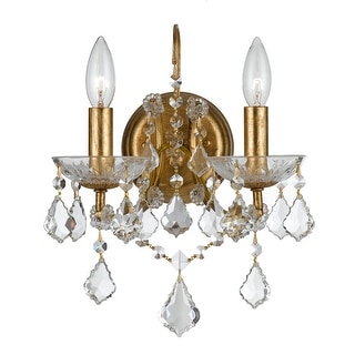 Filmore 2 Light Clear Crystal Gold Sconce - 10.5'' W x 12.5'' H x 7'' D