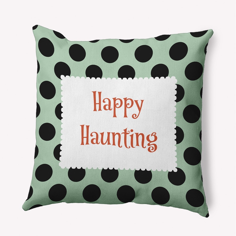 Halloween Happy Haunting Dots Accent Pillow
