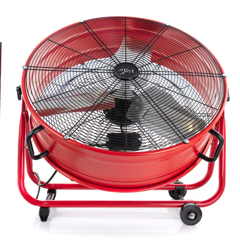 24 Inch 3 Speed Heavy-Duty Floor Drum Fan in Cherry