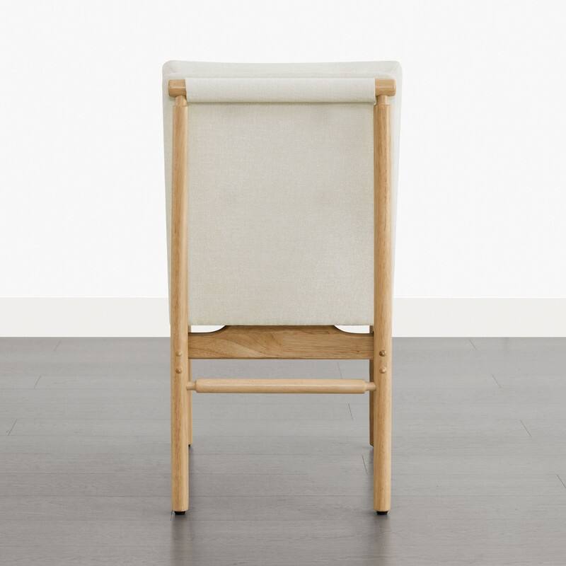 Spruce & Spring Mid-Century Modern Solid Wood Dining Chair with Tufted Cushion