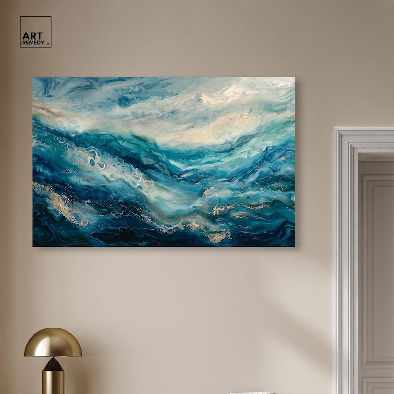 Jeweled Waters Canvas by Art Remedy, Gallery Wrapped