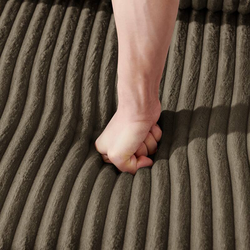 Compact Modular Sectional Sofa, Compressed Corduroy Cloud Couch, No Assembly Space Saving Sofa for Apartment