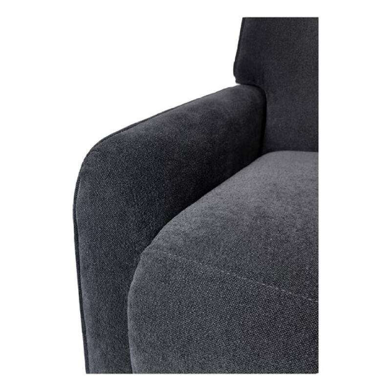 Roomfitters Modern Manual Push-Back Recliner, Upholstered High-Back Armchair with 3-Position Recline, Rubberwood Legs, Grey