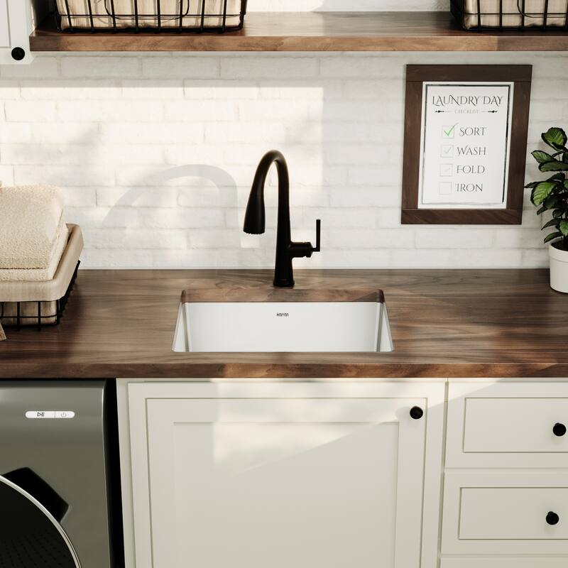 Karran Elite EL-74-PK1 Undermount 23" Single Bowl Stainless Steel Kitchen Sink