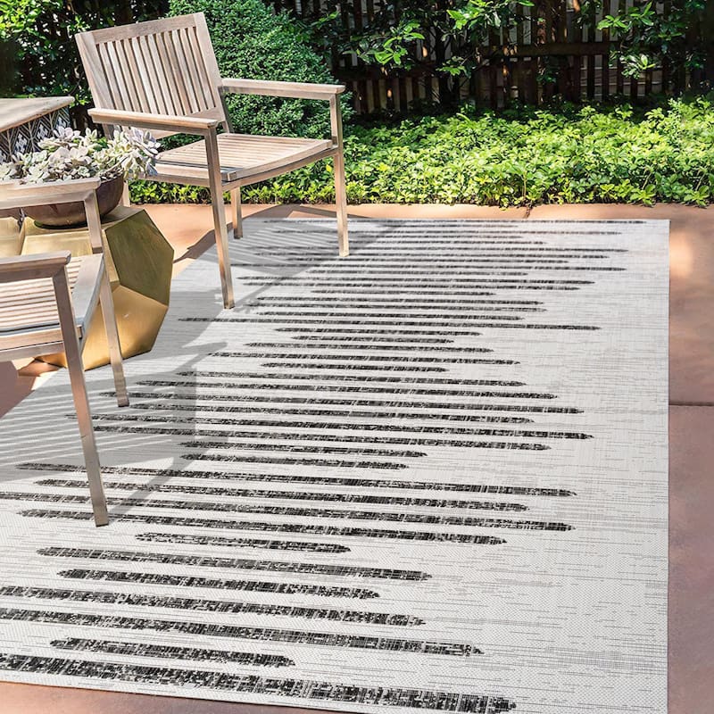 JONATHAN Y Colonia Berber Stripe Geometric Indoor/Outdoor Area Rug