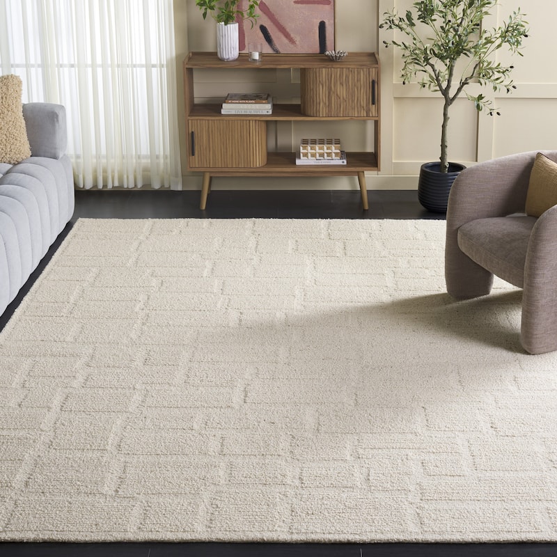 SAFAVIEH Handmade Harvest Damilja Wool Rug - 9' x 12' - Ivory