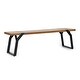 preview thumbnail 17 of 18, Varva Acacia Wood and Iron Outdoor Dining Bench by Christopher Knight Home