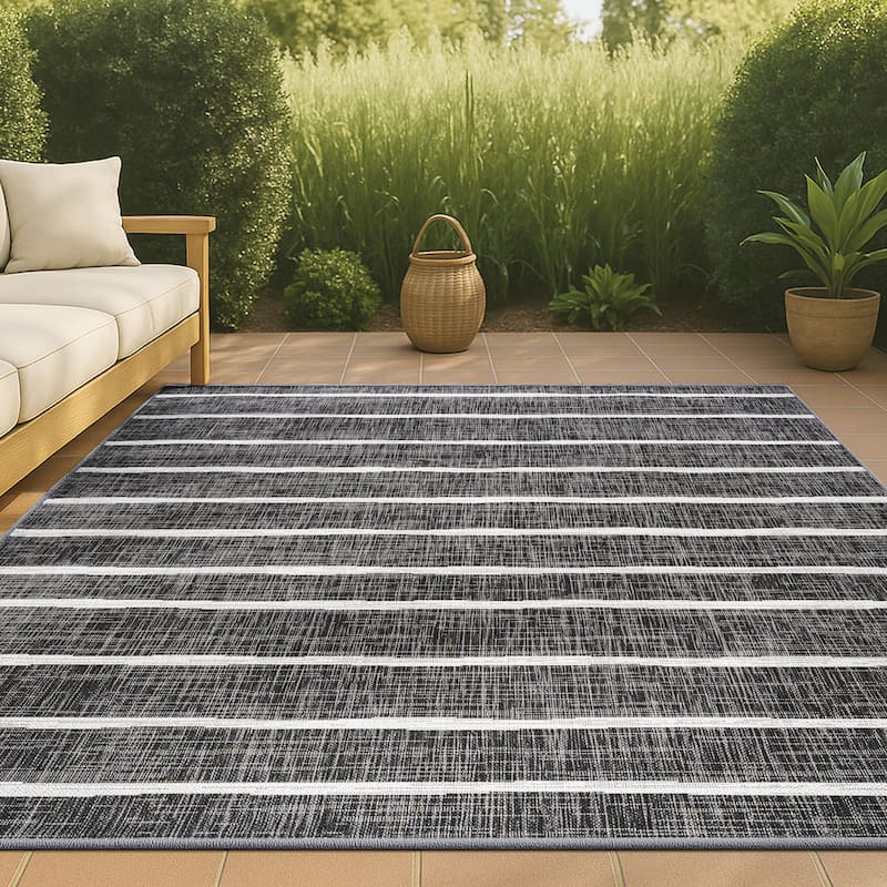 JONATHAN Y Andratx Berber Stripe Indoor/Outdoor Area Rug