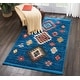 preview thumbnail 35 of 35, Nourison Tribal Decor Aztec Geometric Area Rug 3'11" x 6'2' - Blue - Runner/Rectangle