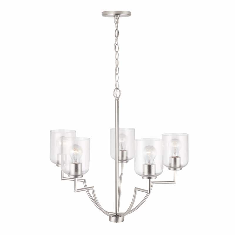 Carter 5-light Chandelier w/ Clear Seeded Glass