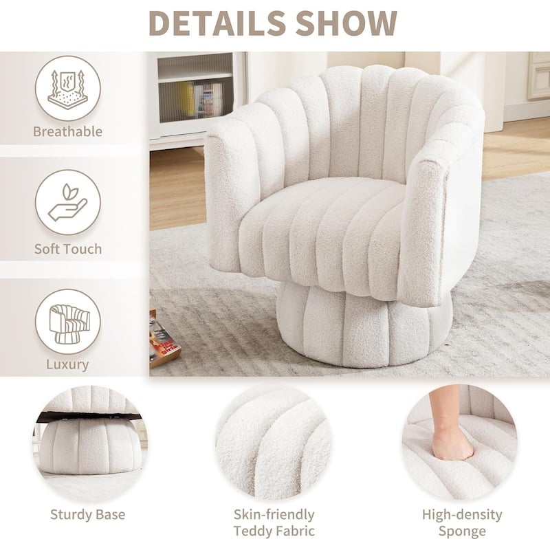 HOMYKA Swivel Accent Barrel Chair Cute Comfy Arm Chair