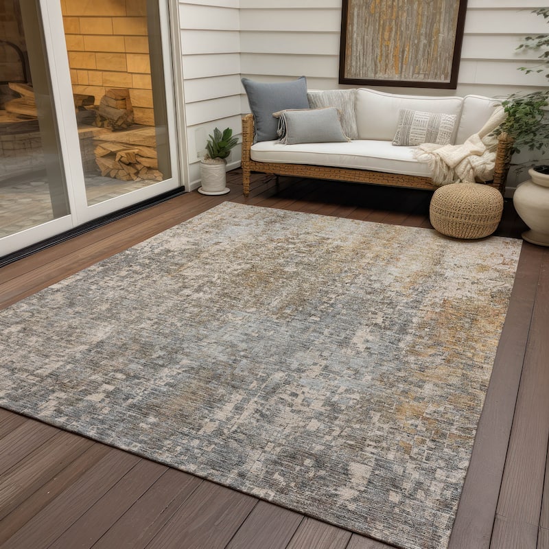 Machine Washable Indoor/ Outdoor Chantille Modern Ombre Rug