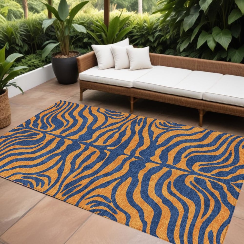 HomeRoots Animal Print Transitional Rectangle Outdoor Rug