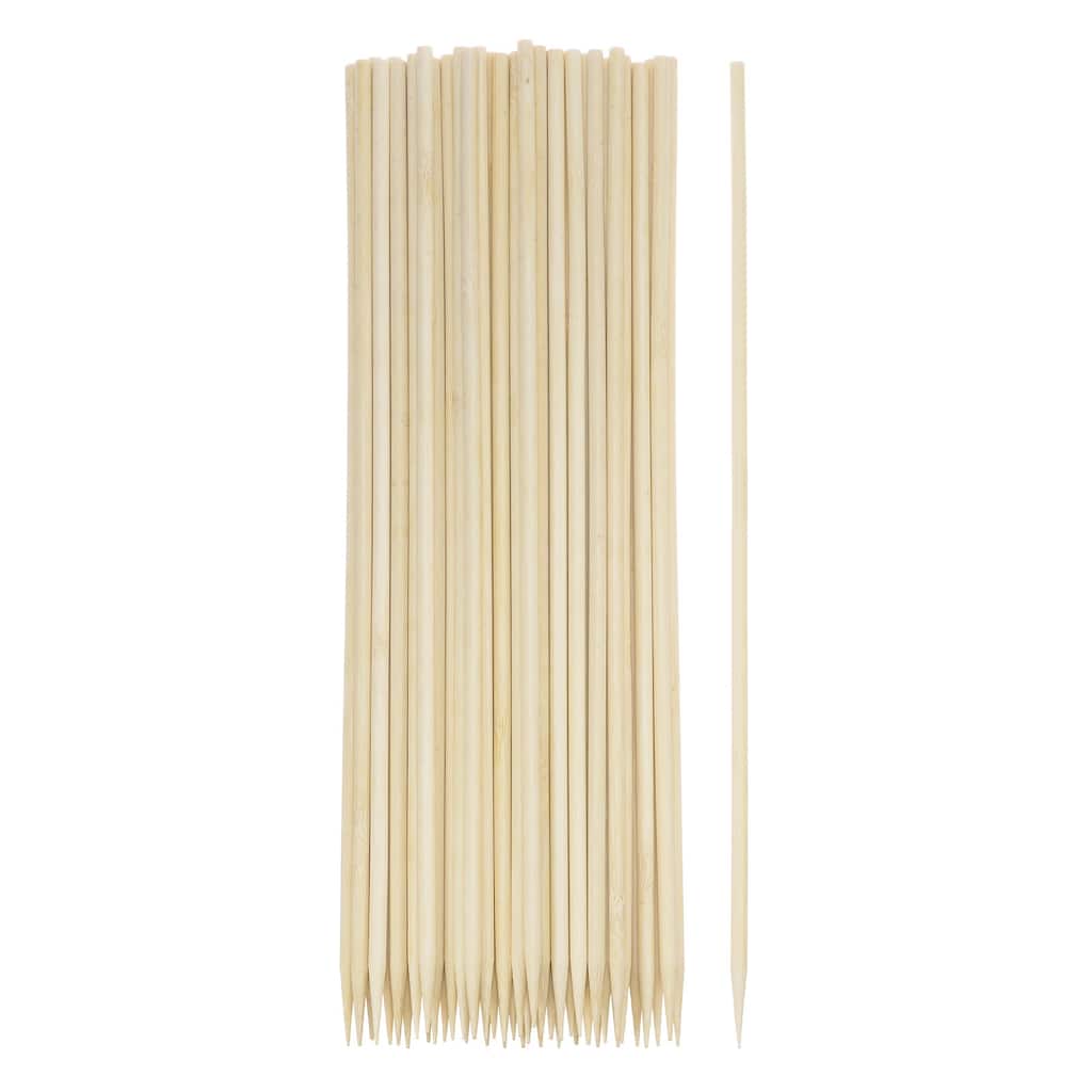 100pcs Bamboo Skewers Sticks 10 Inch 5mm Dia Natural Wooden Cocktail Picks - 10"
