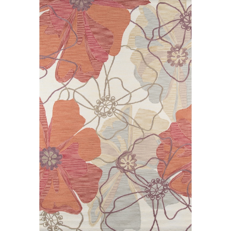 Momeni Summit Sand Abstract Floral Hand-hooked Area Rug - 3'6" x 5'6" - Rectangle