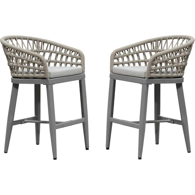 PURPLE LEAF Outdoor Dining Chairs Set of 2 Patio Bar Stools