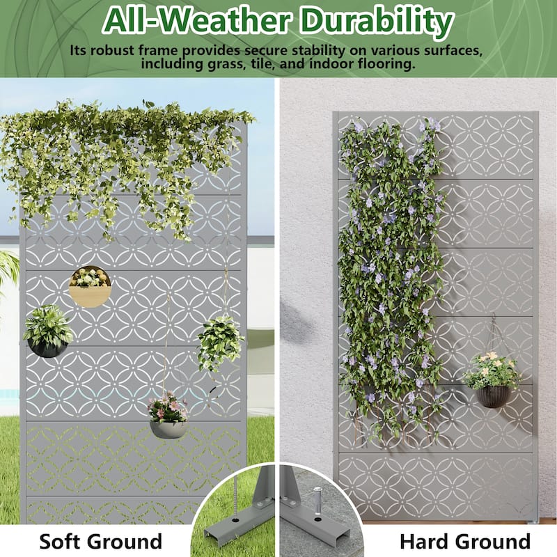 Palace Metal Privacy Screen Panel Free Standing