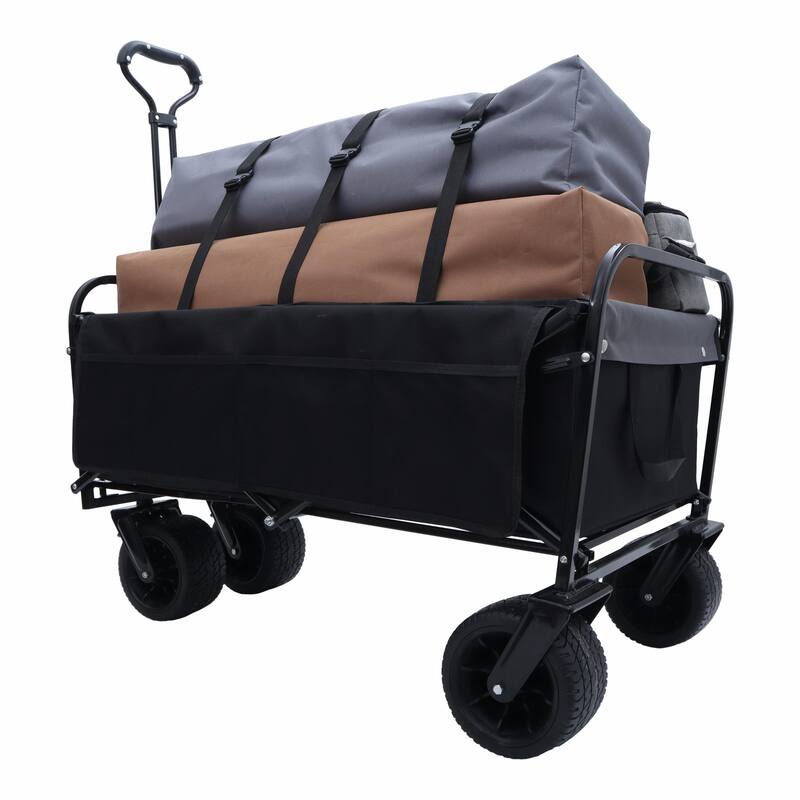 440lbs Collapsible Foldable Wagon Cart - Beach Wagon, Utility Cart, Grocery Cart