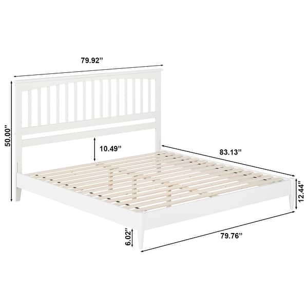 dimension image slide 4 of 19, Becket Solid Wood Low Profile Platform Bed