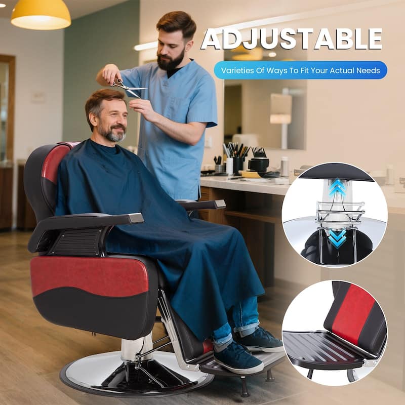 Upgrated Hydraulic Reclining Barber Chair Salon Chairs for Hair Stylist