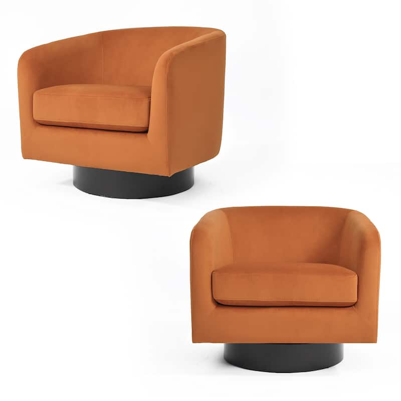 Modern Barrel Swivel Accent Chairs For Living Room