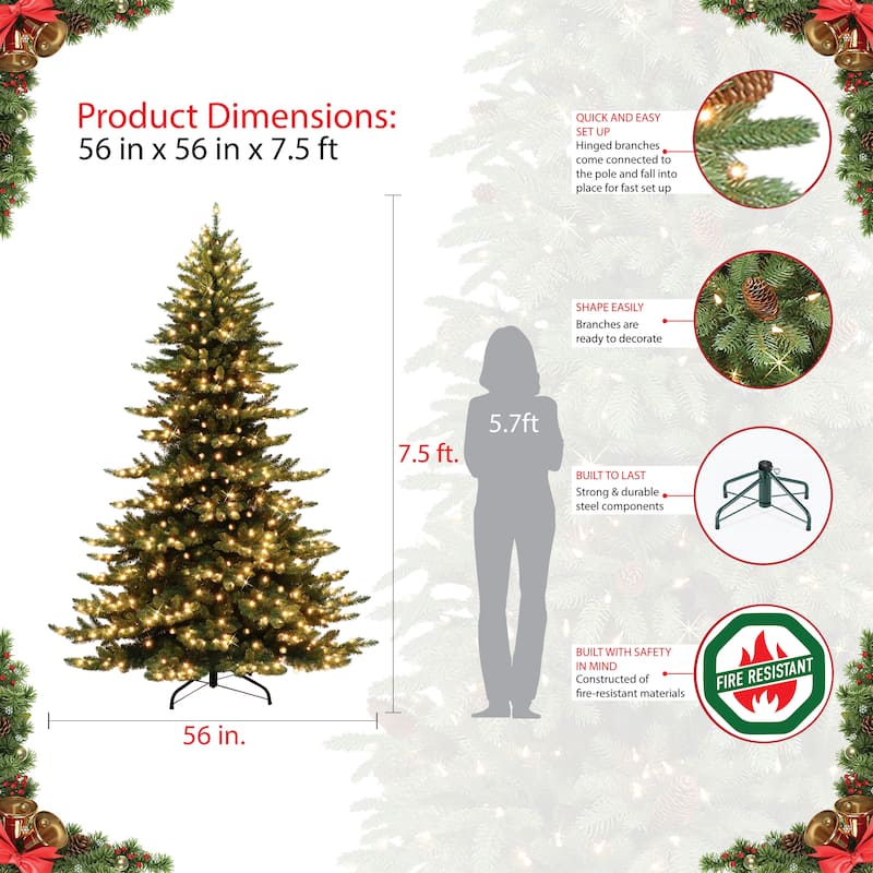 Puleo International 7.5 ft. Pre-Lit Royal Majestic Artificial Christmas Tree